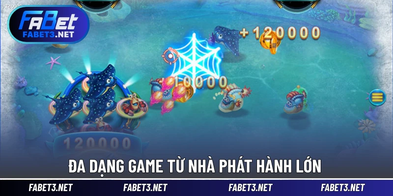 Đa dạng game từ nhà phát hành lớn 