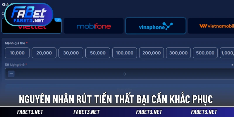 Nguyên nhân rút tiền thất bại cần khắc phục 